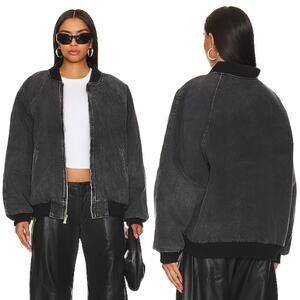 NEW EB Denim Lombardi Denim Zip Bomber Jacket in Gradeschool Size Medium